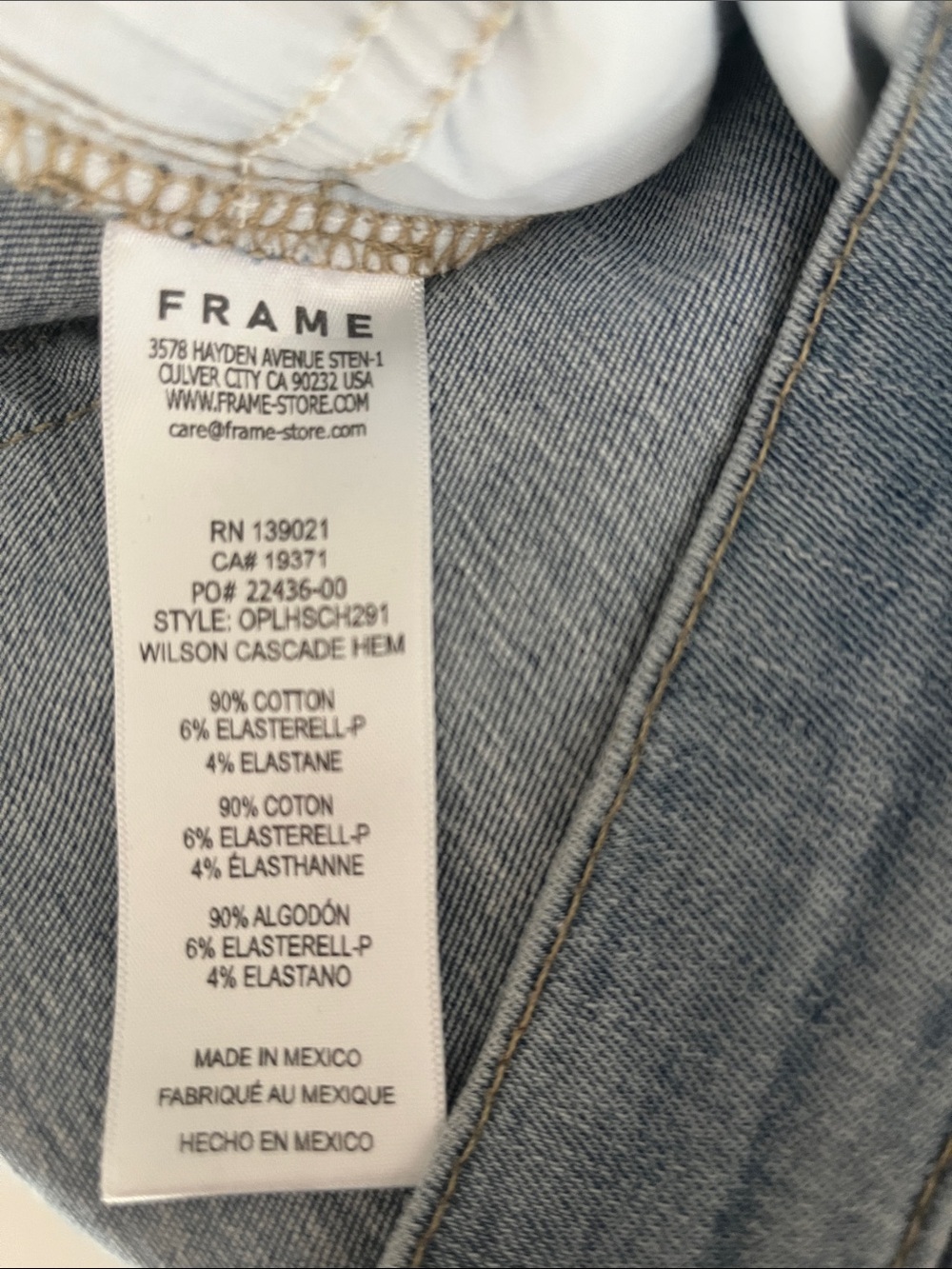 Frame Denim Le High Straight Crop Raw Cascade Hem Jeans in Light Wash 28 - Picture 4 of 14